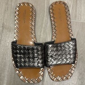Bottega VENETA Metallic Silver Slides